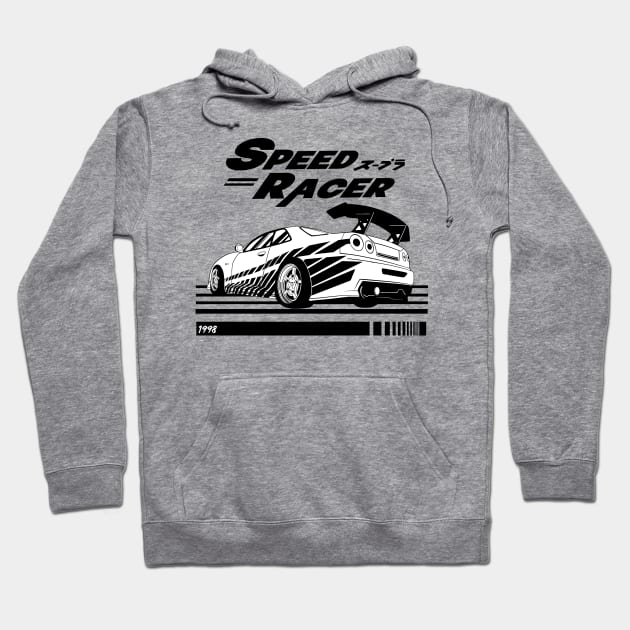 street racing black and white Hoodie by harv.merch